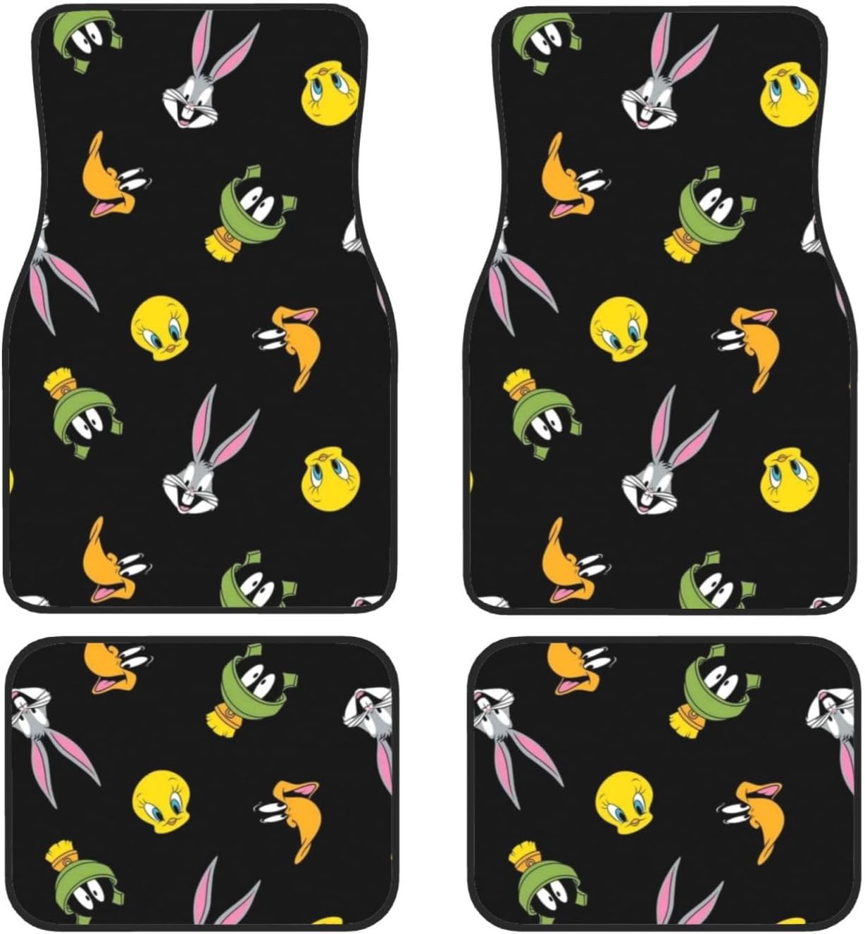 Looney Tunes Car Floor Mats Looney Tunes Characters Faces Pattern Car Mats