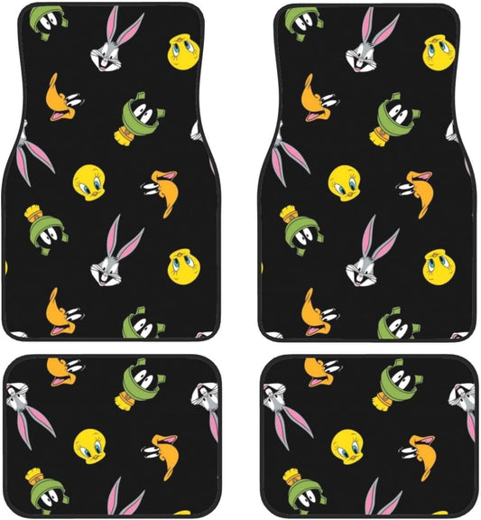 Looney Tunes Car Floor Mats Looney Tunes Characters Faces Pattern Car Mats