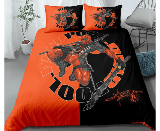 DP Bedding Set DP Jump Fighting Comic Graphic Duvet Covers Red Black Unique Gift