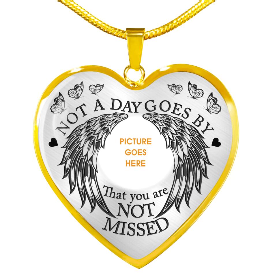 Personalized Memorial Heart Necklace Not A Day Goes By Custom Memorial Gift M737