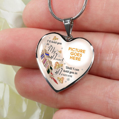 Personalized Memorial Heart Necklace I Hold You In Heaven Custom Memorial Gift M826
