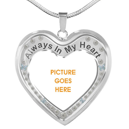 Personalized Memorial Heart Necklace Always In My Heart Custom Memorial Gift M825