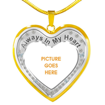 Personalized Memorial Heart Necklace Always In My Heart Custom Memorial Gift M825
