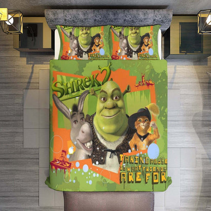 Shrek Bedding Set Taking Abuse Is What Friends Are For Duvet Covers Green Unique Gift