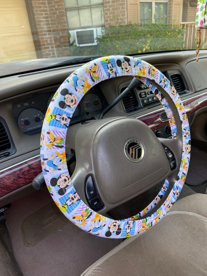 MM Steering Wheel Cover MM And Friends Faces Pattern Driving Wheel Cover White