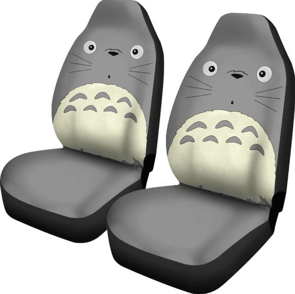 SGhibli Car Seat Covers Totoro Face And Body Cosplay Seat Covers Gray