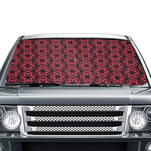 SW Car Sun Shade SW Galactic Empire Symbols Pattern Winshield Sun Shade Black Red