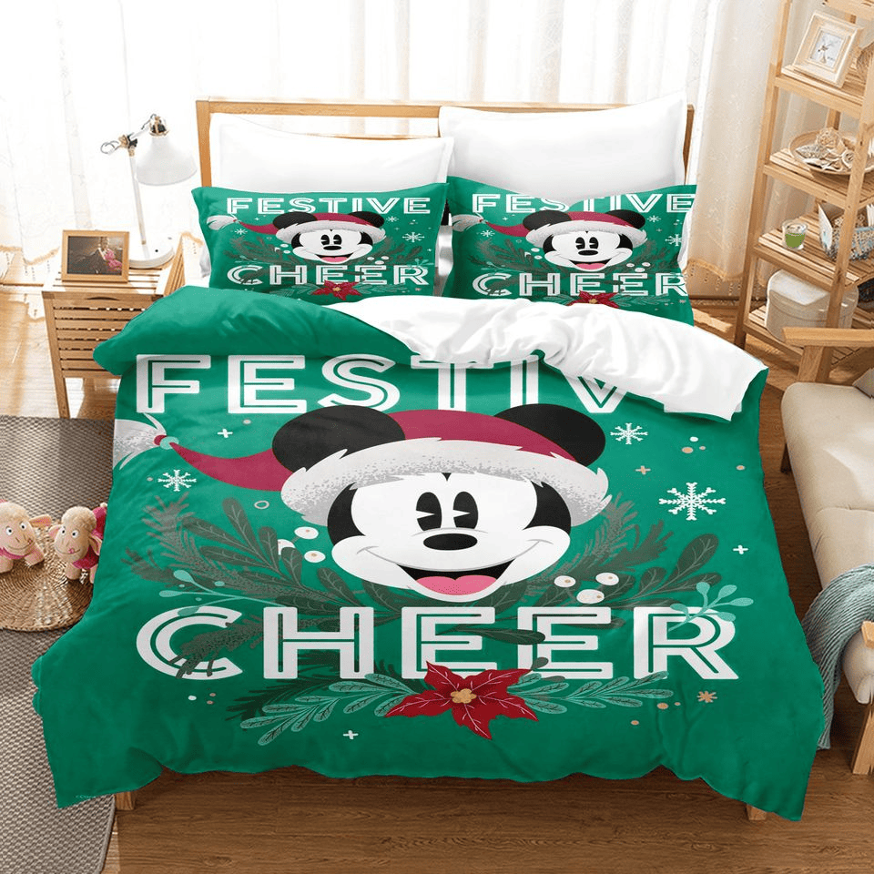 MM Bedding Set DN MM Festival Cheer Christmas Pattern Duvet Covers Green Unique Gift