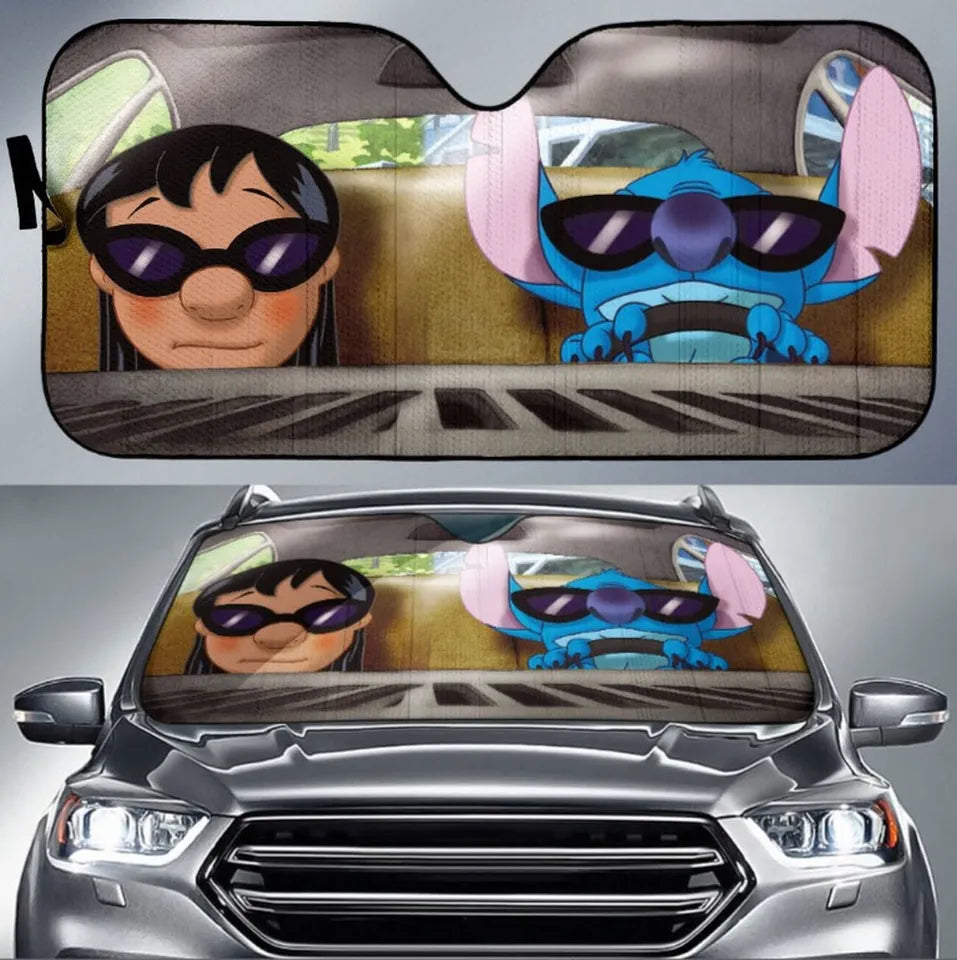 Stitch Car Sun Shade Cool Glasses Stitch And Lilo Winshield Sun Shade Colorful