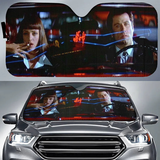 Pulp Fiction Car Sun Shade Pulp Fiction 1994 Scene Winshield Sun Shade Colorful