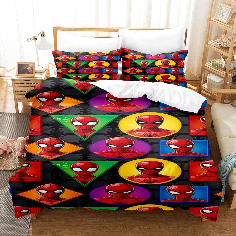 Spiderman Bedding Set MV Spiderman Different Emotions Pattern Duvet Covers Colorful Unique Gift