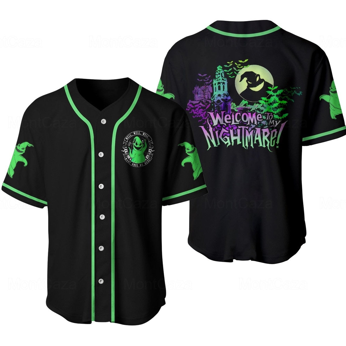 TNBC Jersey Oogie Boogie Welcome To My Nightmare Black Jersey Shirt TNBC Baseball Jersey