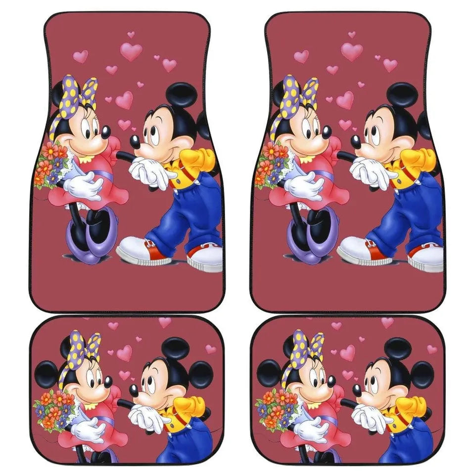 MM Car Mats DN MM Kissing Minnei Hand Car Floor Mats Red