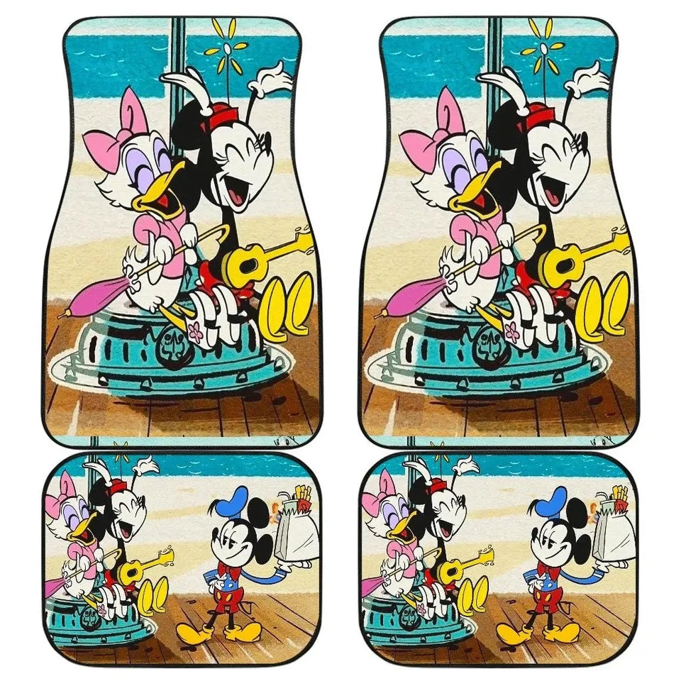 DN Car Mats Minnie And Daisy On The Beach Car Floor Mats Colorful