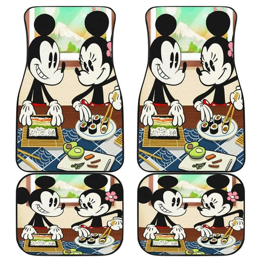 MM Car Mats DN Vintage MM And Minnie Making Sushi Car Floor Mats Colorful