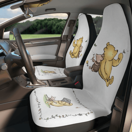 WTP Car Seat Covers Vintage Original Pooh And Piglet Seat Covers White