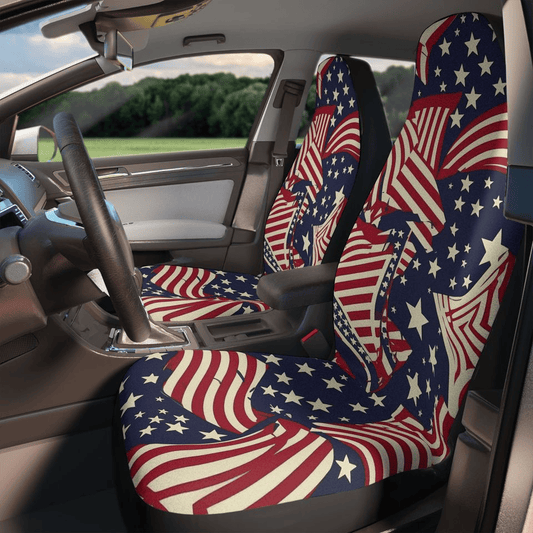 4th Of July Car Seat Covers American Flag Pattern Graphic Seat Covers Red Blue