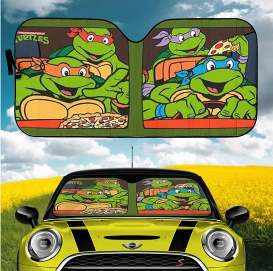 TMNT Car Sun Shade Classic Teenage Mutant Ninja Turtles Driving Winshield Sun Shade Green