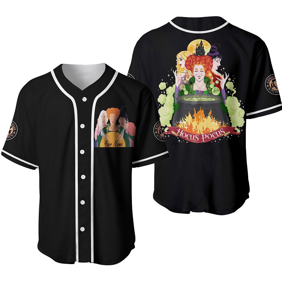 Hocus Pocus Baseball Jersey Sanderson Sisters Graphic Hocus Pocus Jersey Shirt Colorful Unisex Adult New Release