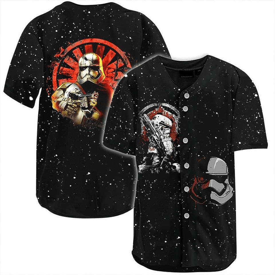 SW Baseball Jersey Stormtrooper Stars Space SW Jersey Shirt Black White Unisex Adult New Release