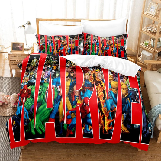 MV Bedding Set MV All Heroes Comic Pattern Duvet Covers Colorful Unique Gift