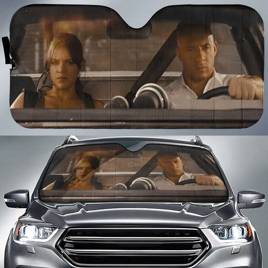 Fast And Furious Car Sun Shade Fast And Furious Dom And Letty Winshield Sun Shade Brown