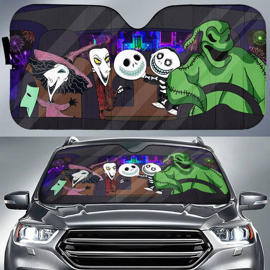 TNBC Car Sun Shade Oogie Boogie Oogie's Boys Graphic Winshield Sun Shade Colorful