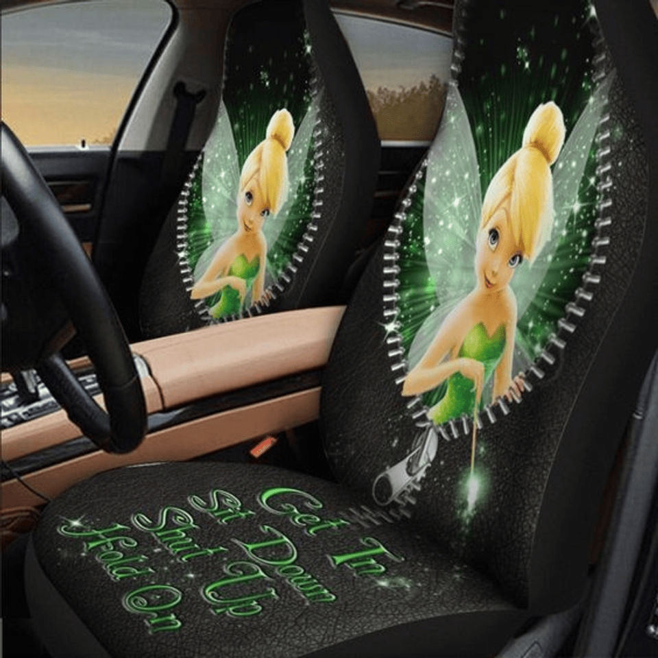 Tinker Bell Car Seat Covers Tinker Bell Get In Sit Down Shut Up Seat Covers Black Green