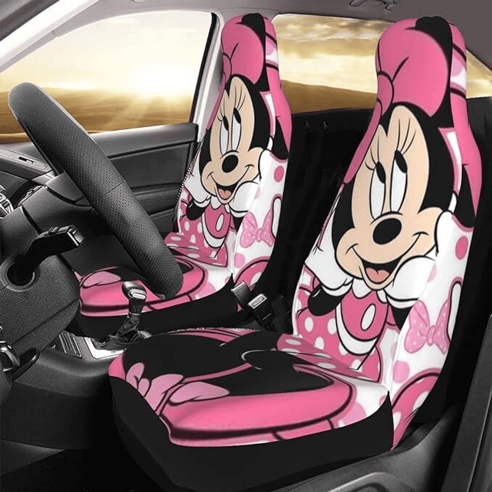 Minnie Car Seat Covers Minnie GraphicLovely Theme Seat Covers Pink