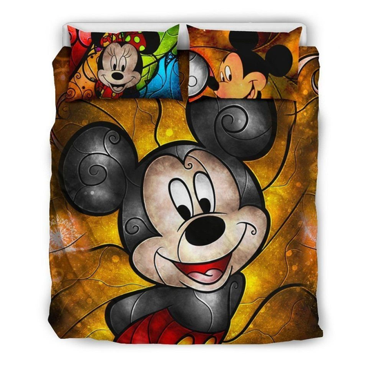 MM Bedding Set DN MM And Minnie Stained Glasses Duvet Covers Colorful Unique Gift