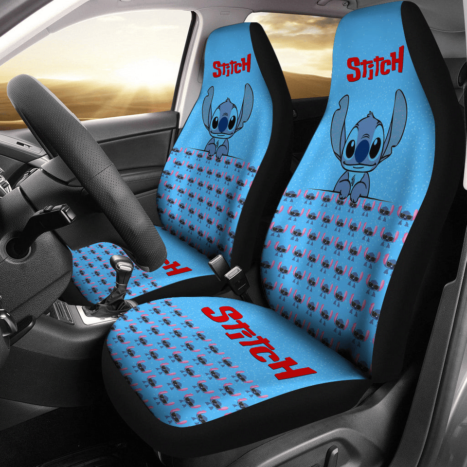 Stitch Car Seat Covers Emotions Of Stitch Pattern Seat Covers Blue