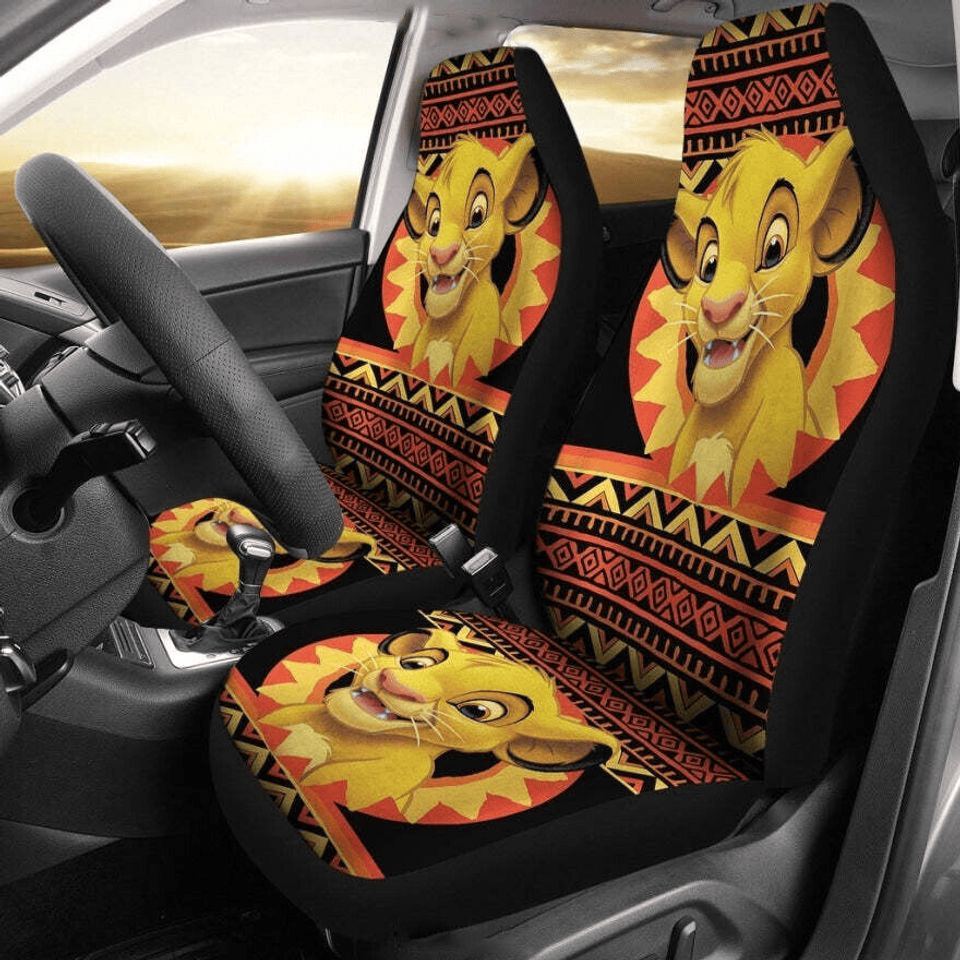 LK Car Seat Covers The LK Simba Tribal Pattern Seat Covers Black Red