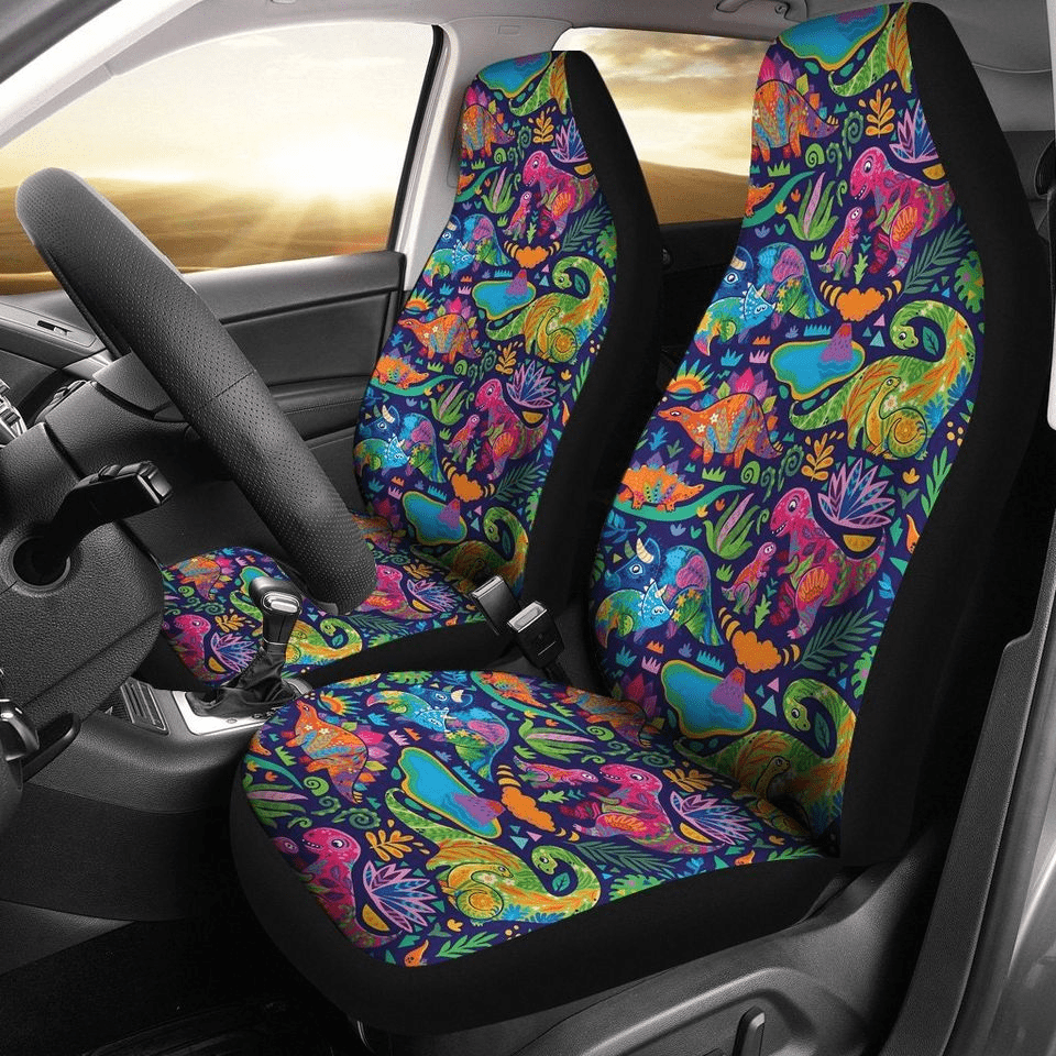 Dinosaur Car Seat Covers Dinosaurs In Jungle Pattern Seat Covers Colorful