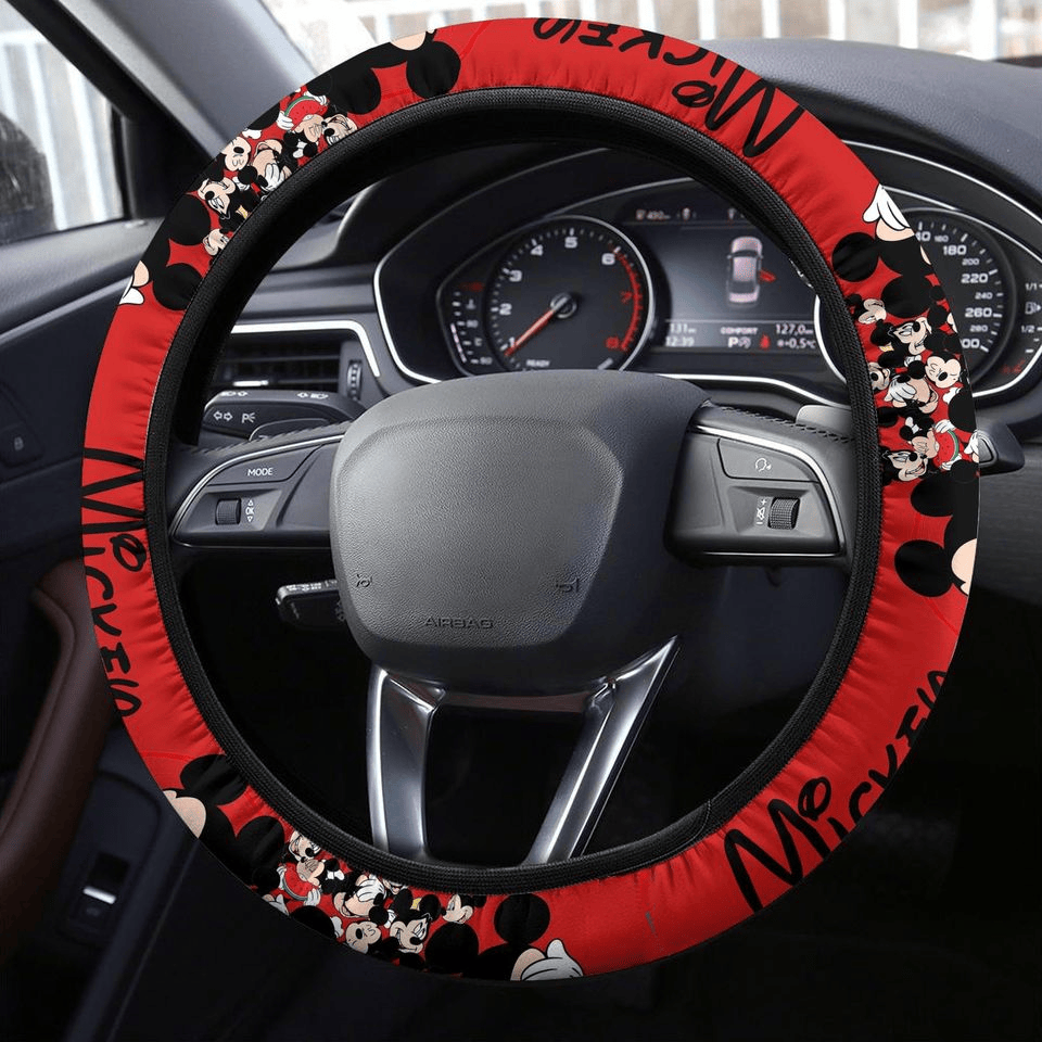 MM Steering Wheel Cover MM All Poses And Name Pattern Driving Wheel Cover Red