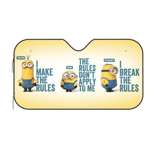 Minions Car Sun Shade The Rules Dont Apply To Me Winshield Sun Shade Yellow