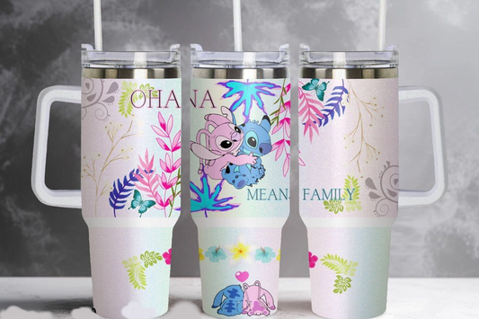 Stitch 40 Oz Tumbler Stitch And Angel Ohana Means Family Tumbler 40 Oz Colorful