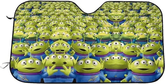 Toy Story Car Sun Shade Toy Story Little Three-Eyes Aliens Winshield Sun Shade Green