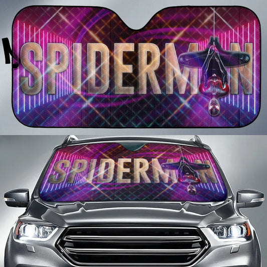 Spiderman Car Sun Shade Amazing Spiderman Upside Down Graphic Winshield Sun Shade Pink Purple