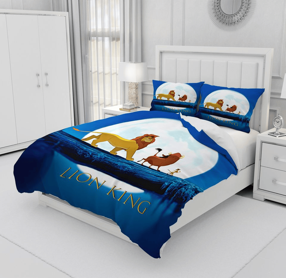 LK Bedding Set DN LK Pumba Timon Moon Light Duvet Covers Colorful Unique Gift