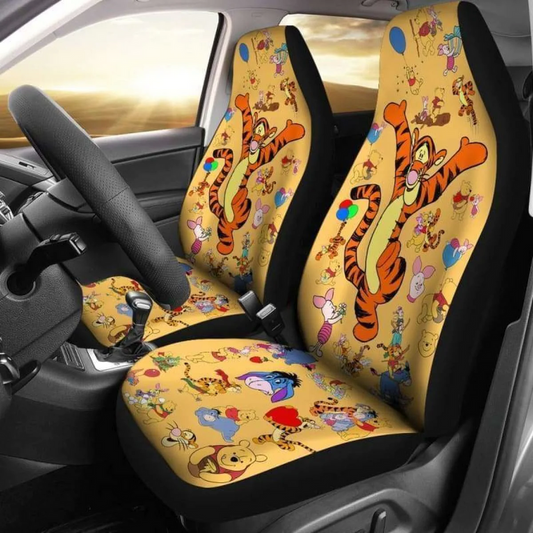 WTP Car Seat Covers Tigger And Friends Pattern Seat Covers Orange