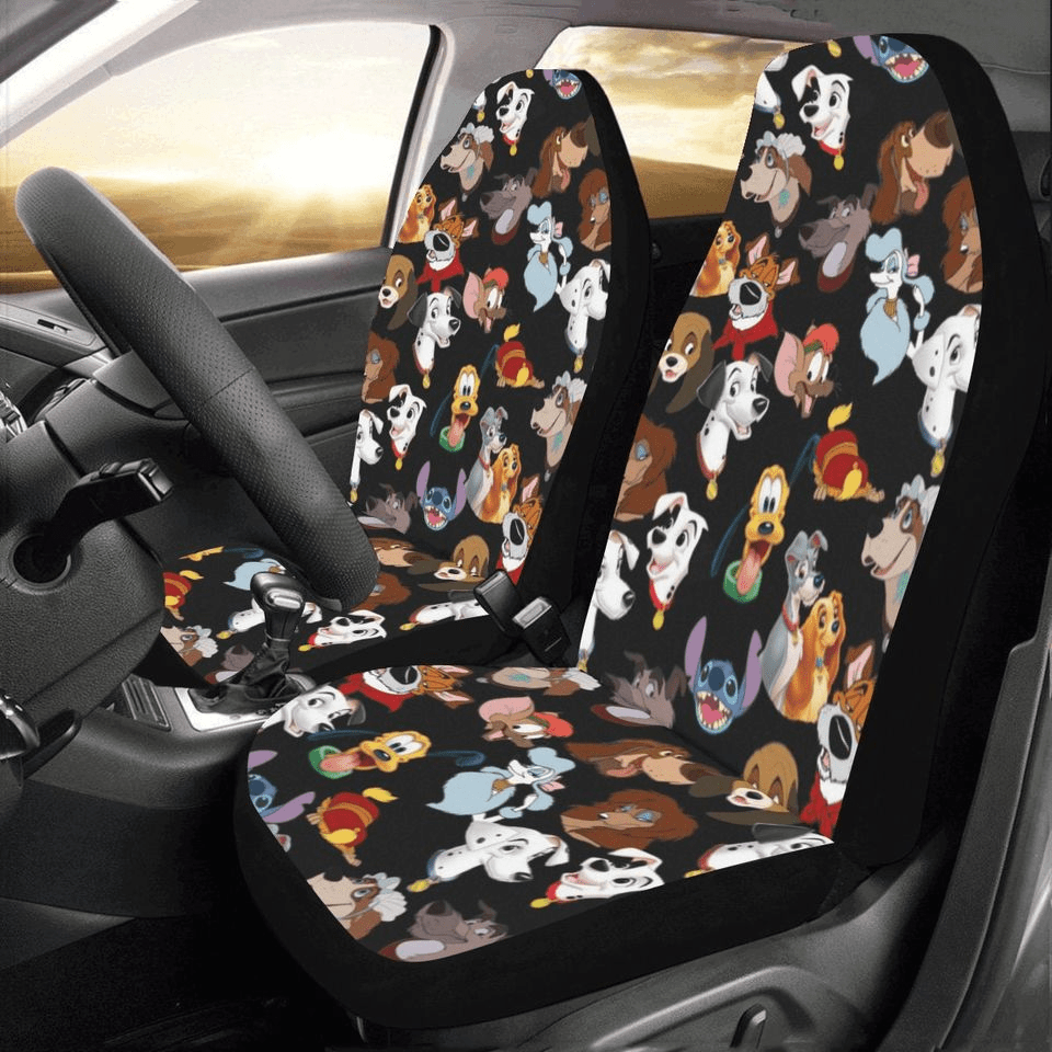 DN Car Seat Covers DN All Dogs Characters Pattern Seat Covers Black