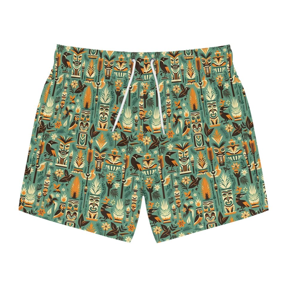 DN Shorts DN Enchanted Tiki Room Pattern Beach Shorts Green