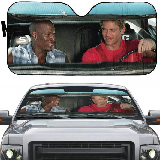 Fast And Furious Car Sun Shade Brian O'Conner Roman Pearce Winshield Sun Shade Brown