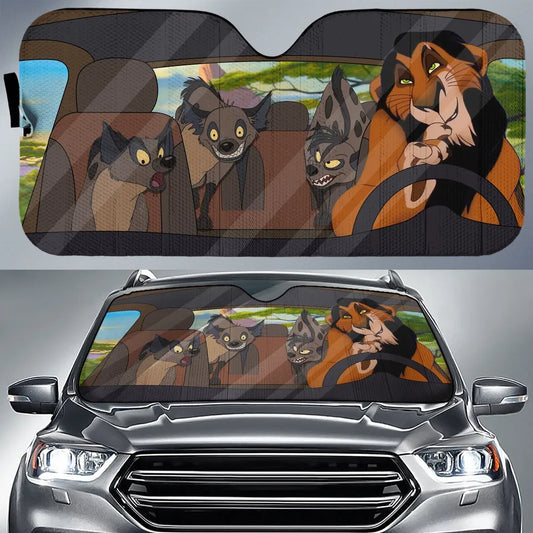 LK Car Sun Shade Scar Shenzi Banzai And Ed Winshield Sun Shade Brown