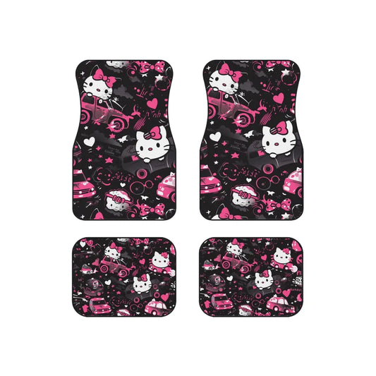 Hello Kitty Car Mats Hello Kitty With Cool Car Pattern Car Floor Mats Black Pink