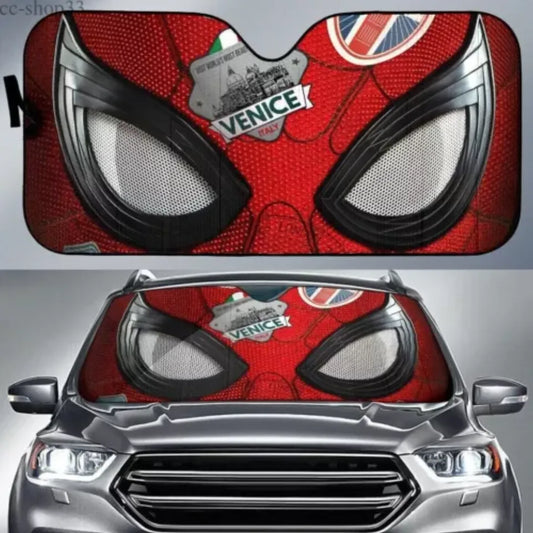 Spiderman Car Sun Shade Spiderman In Venice Mask Graphic Winshield Sun Shade Red