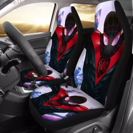 Spiderman Car Seat Covers MV Cartoon Spiderman Superhero Seat Covers Black Red