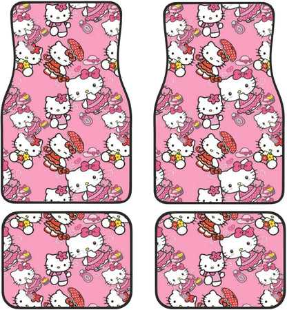 Hello Kitty Car Mats Hello Kitty All Cute Poses Pattern Car Floor Mats Pink