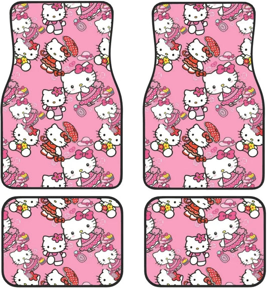 Hello Kitty Car Mats Hello Kitty All Cute Poses Pattern Car Floor Mats Pink