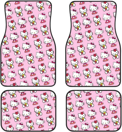 Hello Kitty Car Mats Hello Kitty All Cute Sitting Poses Pattern Car Floor Mats Pink